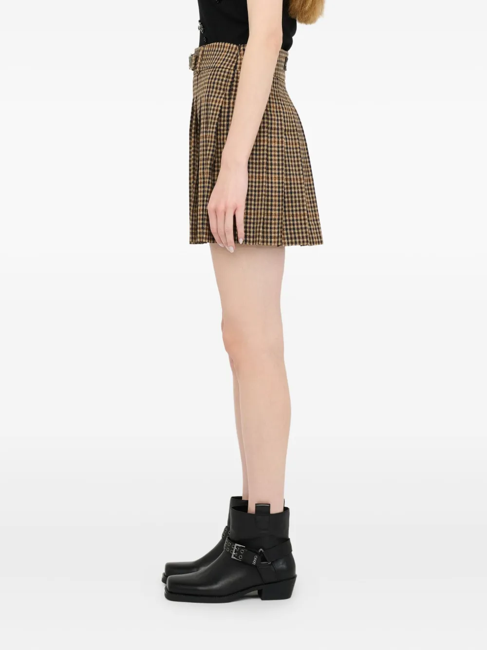Liu •jo Pleated Miniskirt In Neutral