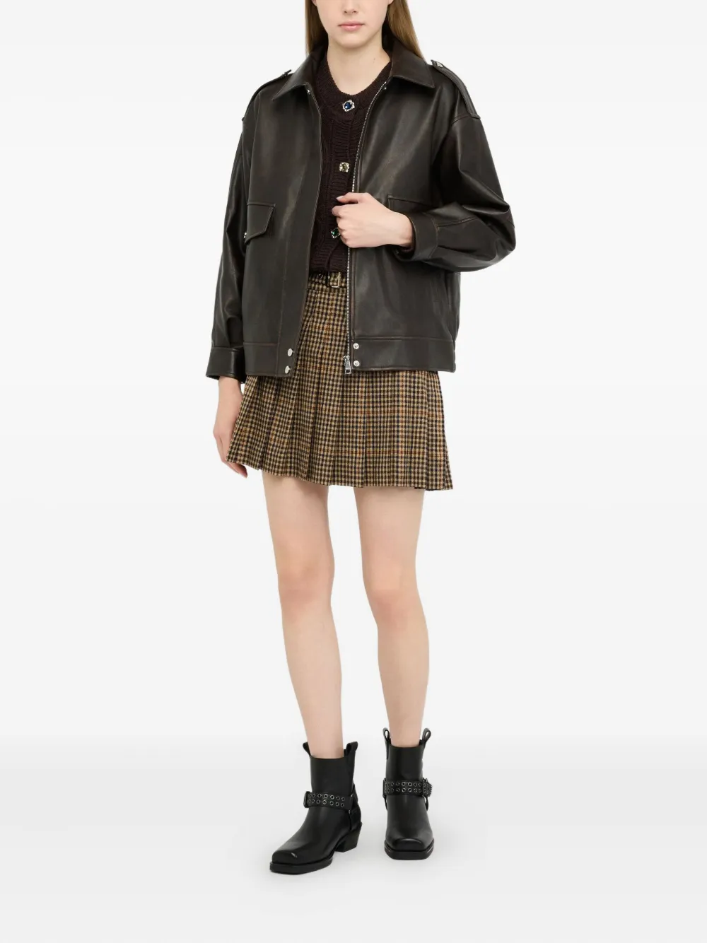 LIU JO Geruite mini-rok - Beige