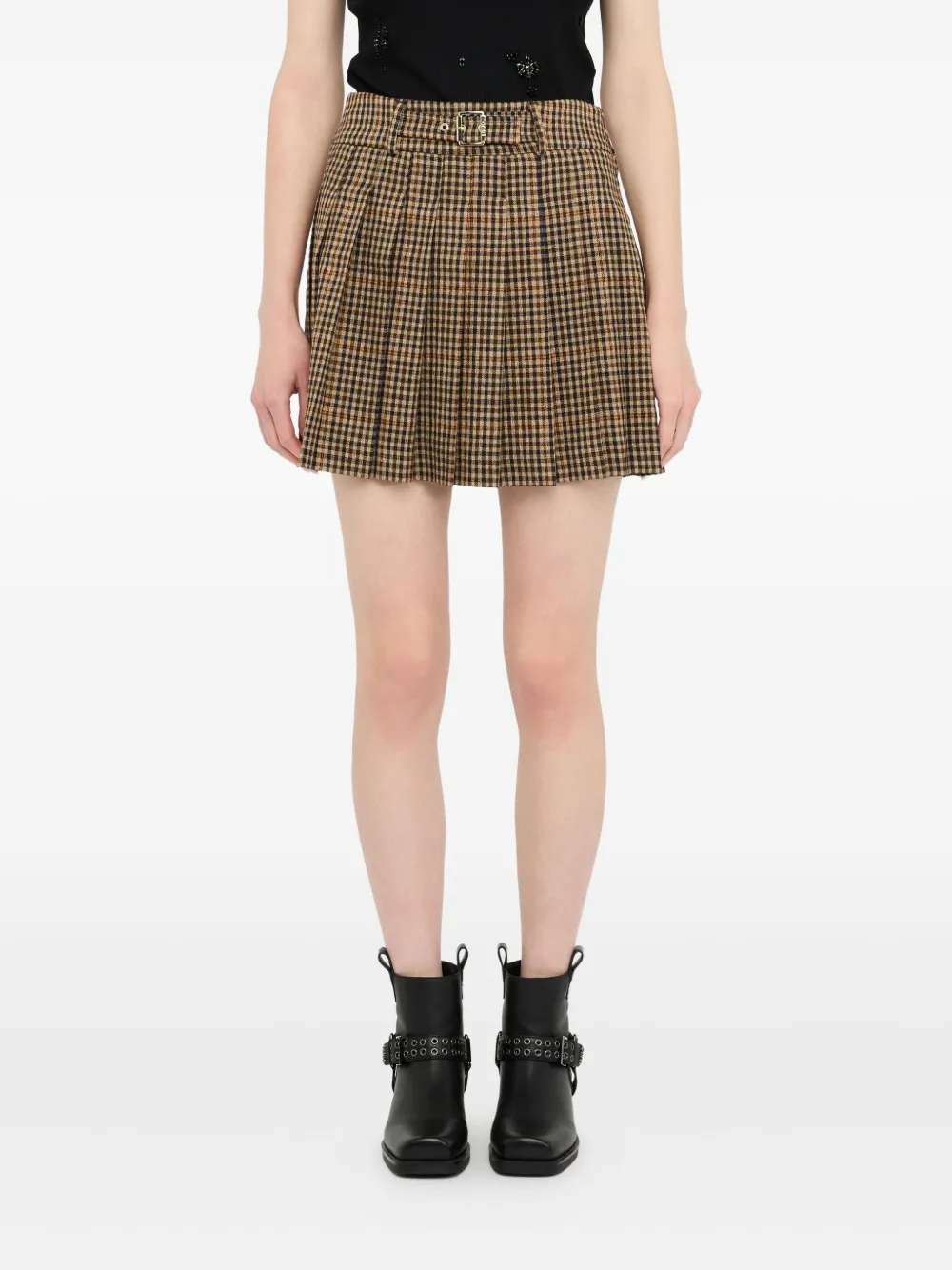 Liu •jo Pleated Miniskirt In Neutral