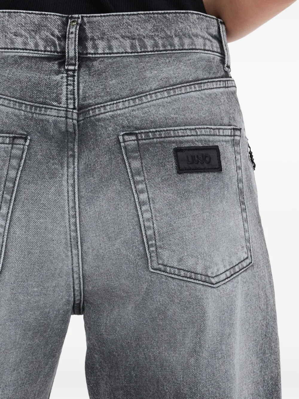 Liu •jo Balloon Jeans With Bejewelled Embroidery In Black