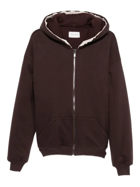 Magda Butrym lace-trimmed zip-up hoodie