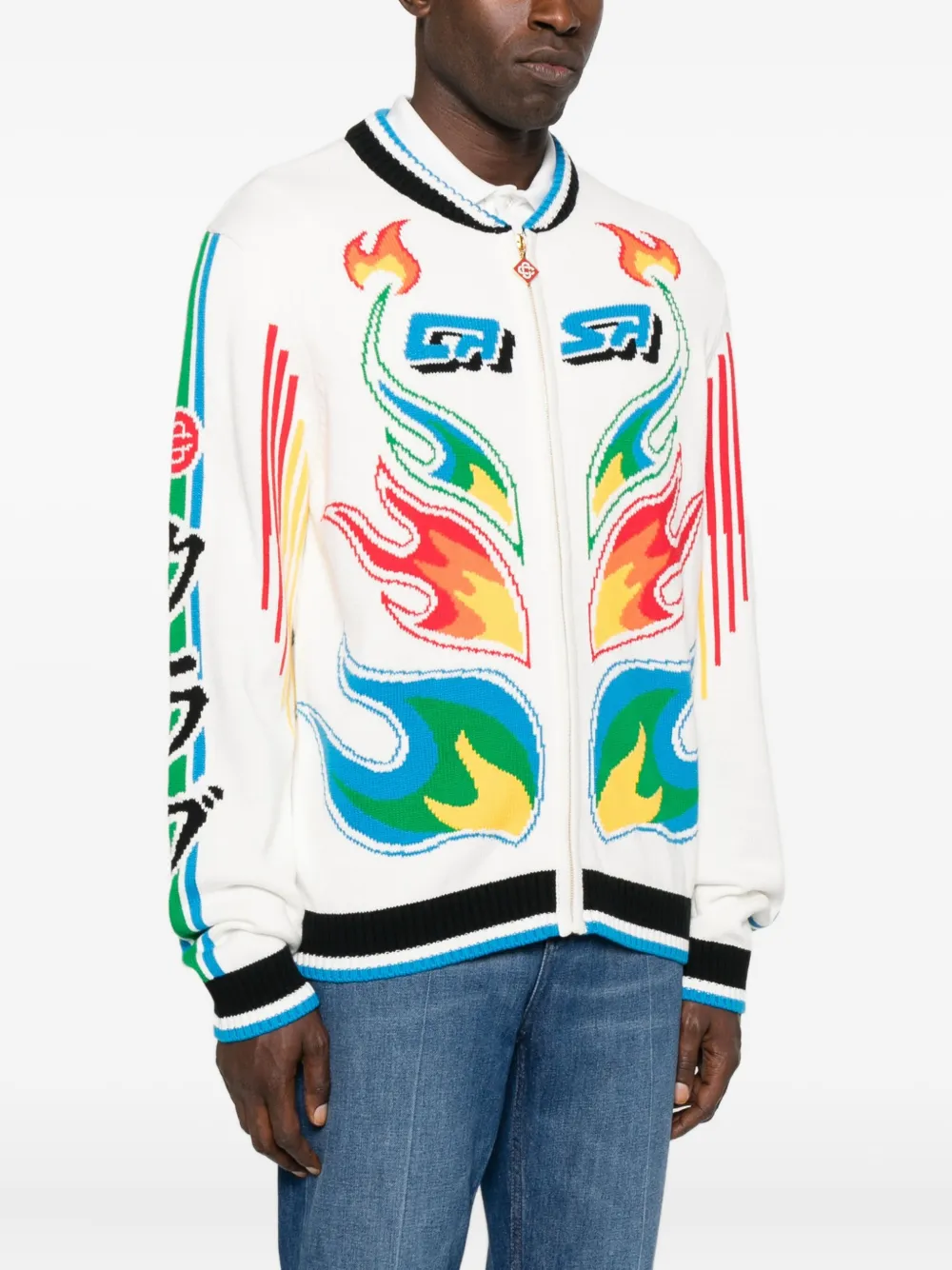 Casablanca Flame Laurel vest met rits Wit