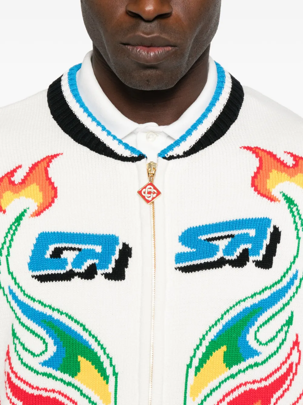 Casablanca Flame Laurel vest met rits Wit