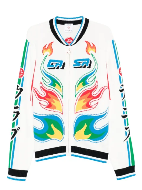 Casablanca Flame Laurel zip-up cardigan