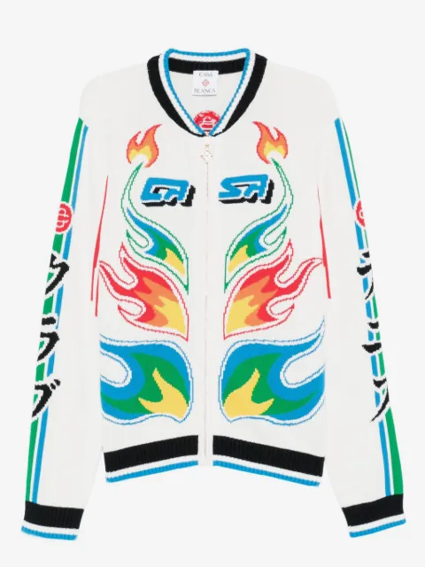 Casablanca Flame Laurel zip-up cardigan