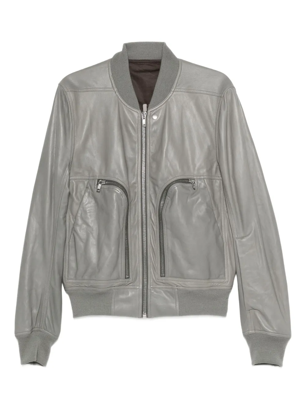 Rick Owens Bauhaus Flight leather jacket | Grey | Image 1