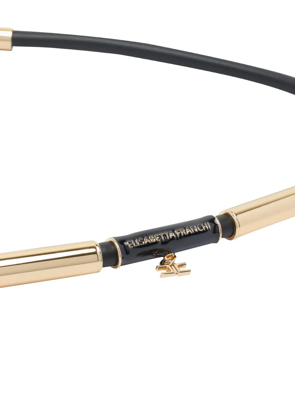 Elisabetta Franchi brand-logo hook-closure belt - Zwart