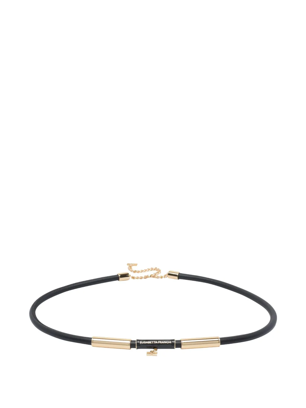 Elisabetta Franchi Brand-logo Hook-closure Belt In Black