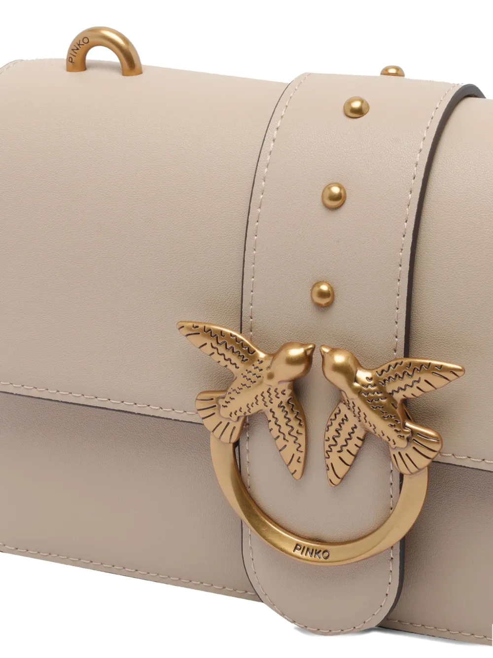 PINKO logo-embellished flap shoulder bag - Beige