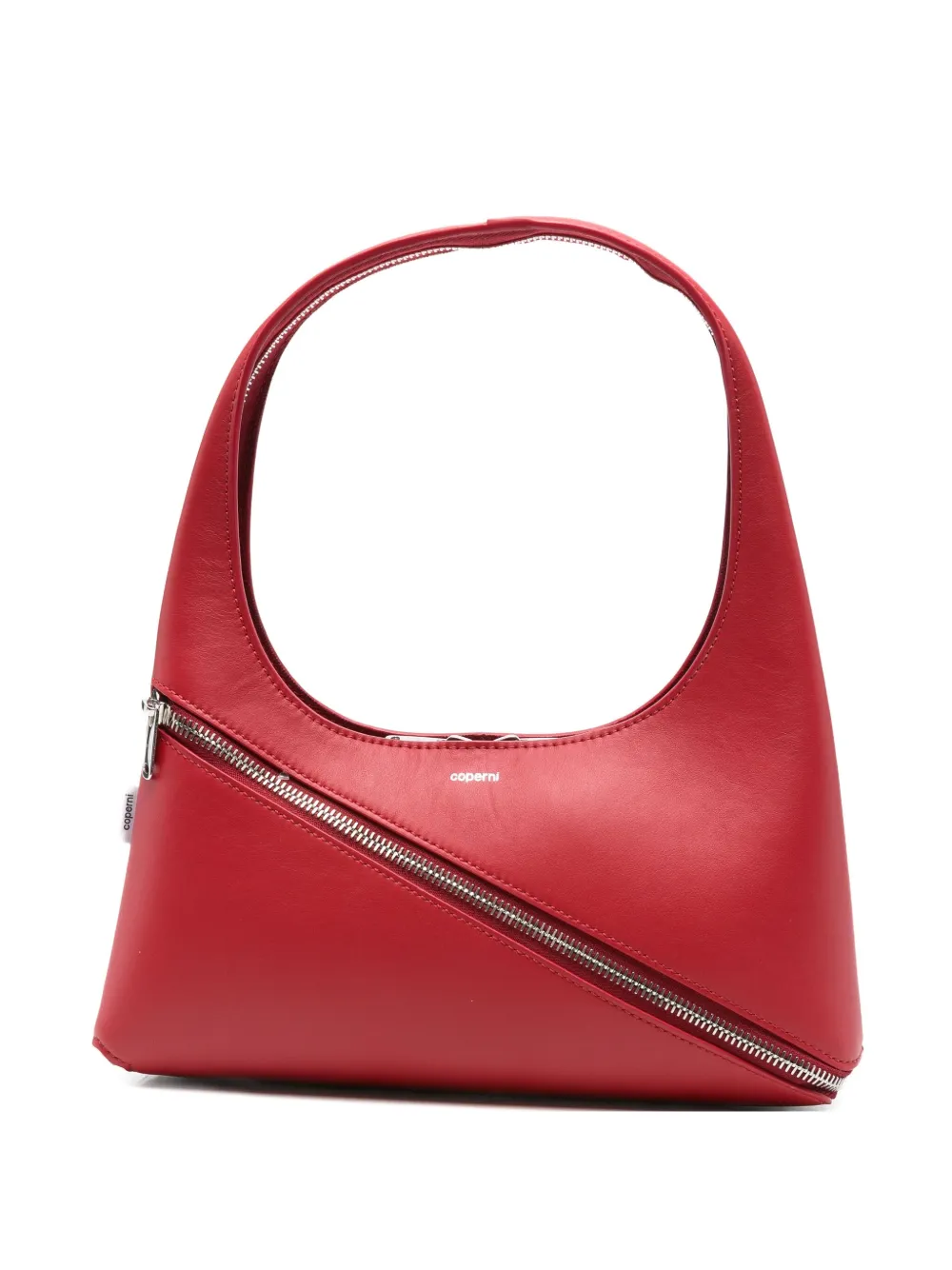 Coperni diagonal-zip leather shoulder bag | Red | Image 1