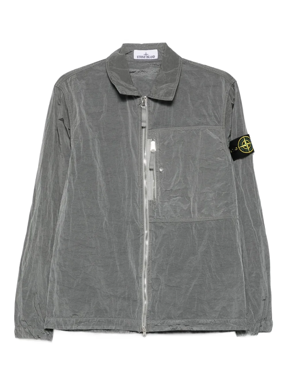 Stone Island パッチポケット シャツジャケット - グレー Stone Island パッチポケット シャツジャケット - グレー
