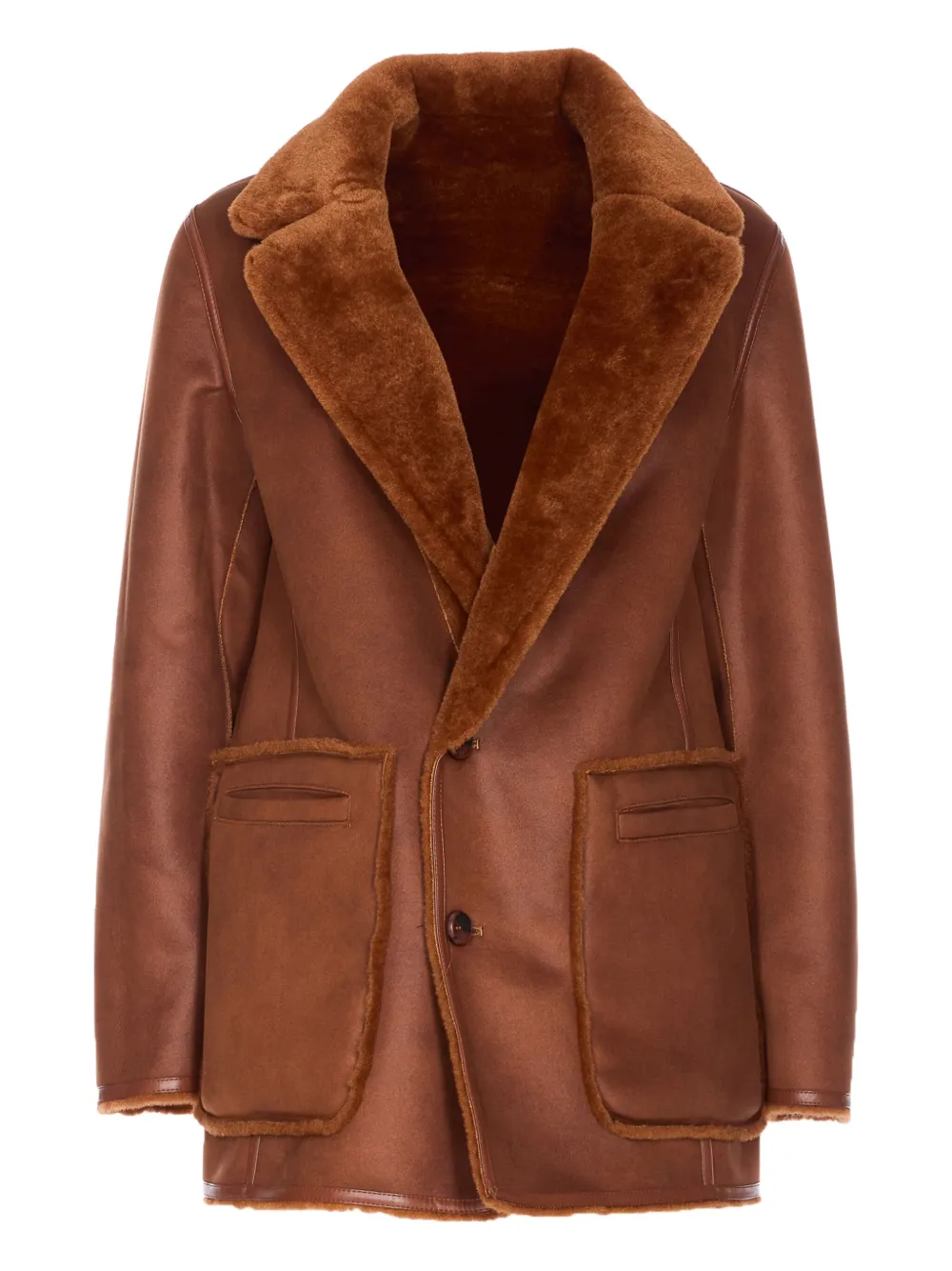 Urbancode Reversible Faux Fur Jacket In Brown