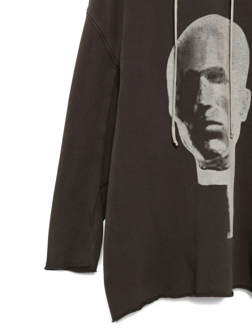 Rick Owens Drkshdw Head-print Drawstring Hoodie In Gray