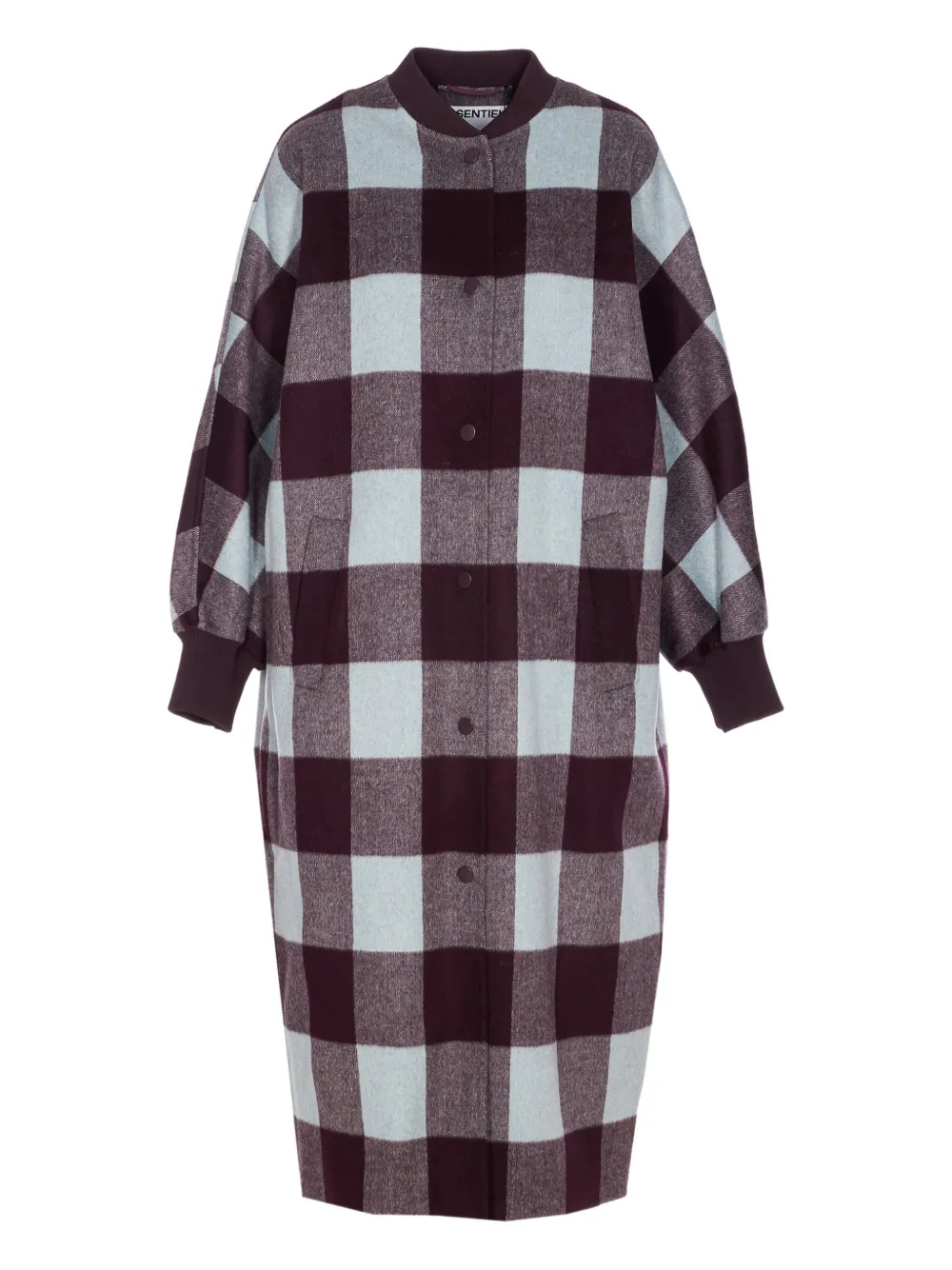 Essentiel Antwerp double-breasted check coat - ブラウン Essentiel Antwerp double-breasted check coat - ブラウン