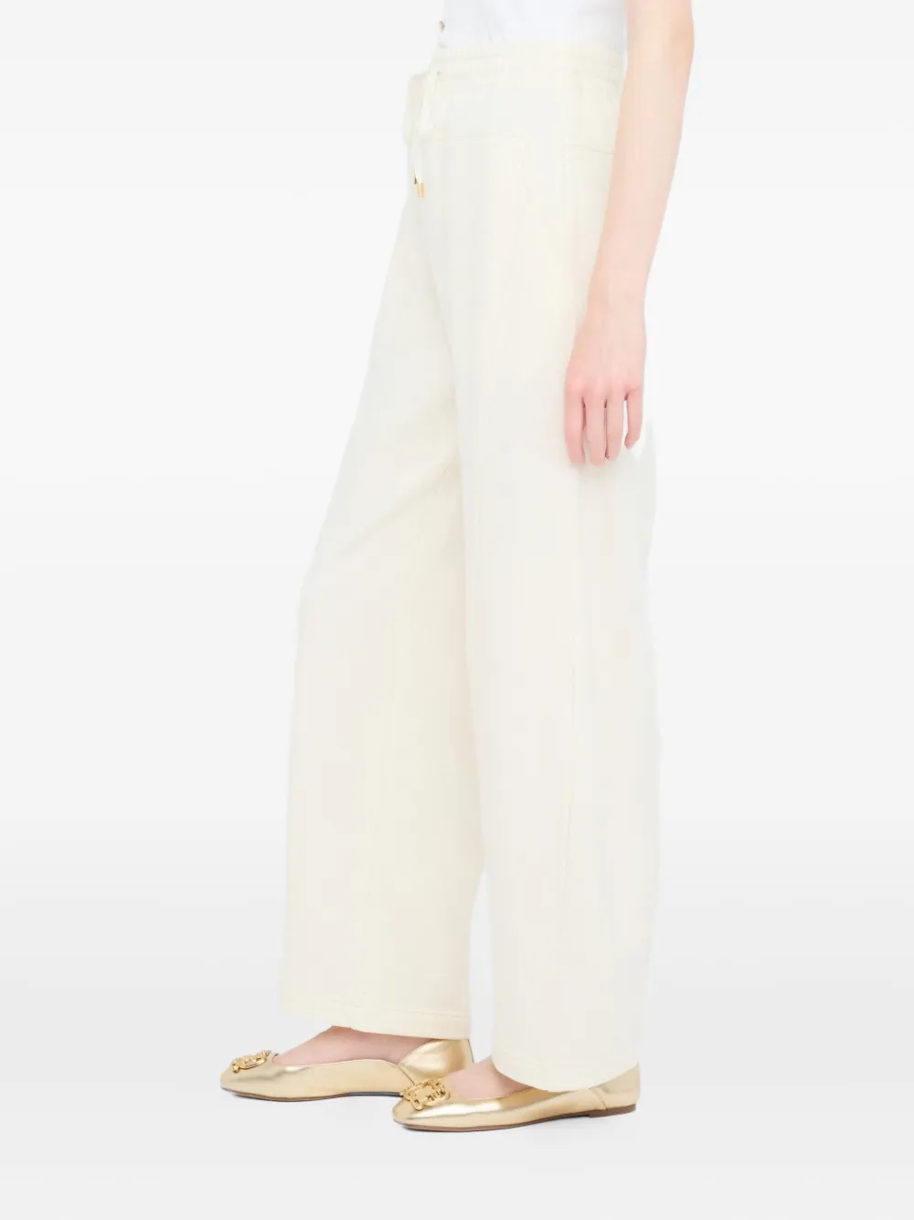 Liu •jo Side-seam Detail Drawstring Trousers In Neutral