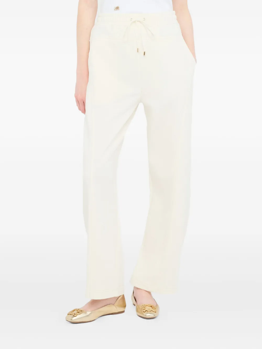 Liu •jo Side-seam Detail Drawstring Trousers In Neutral