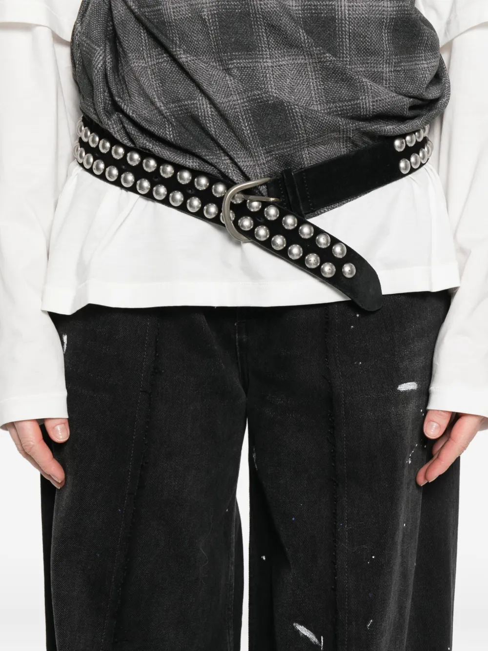 MM6 Maison Margiela Jeans met verfspatten Zwart