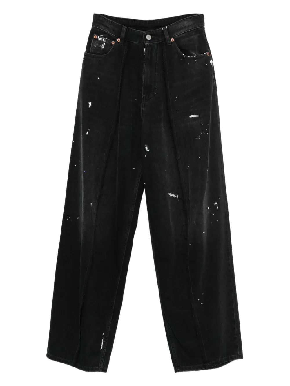 MM6 Maison Margiela Jeans con effetto vernice - Nero