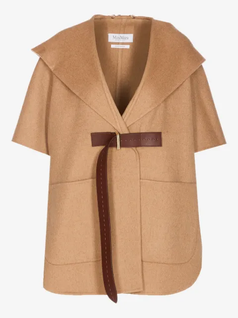 Max Mara hooded belted cape