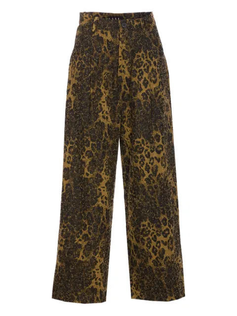 Ele leopard-print pleated trousers