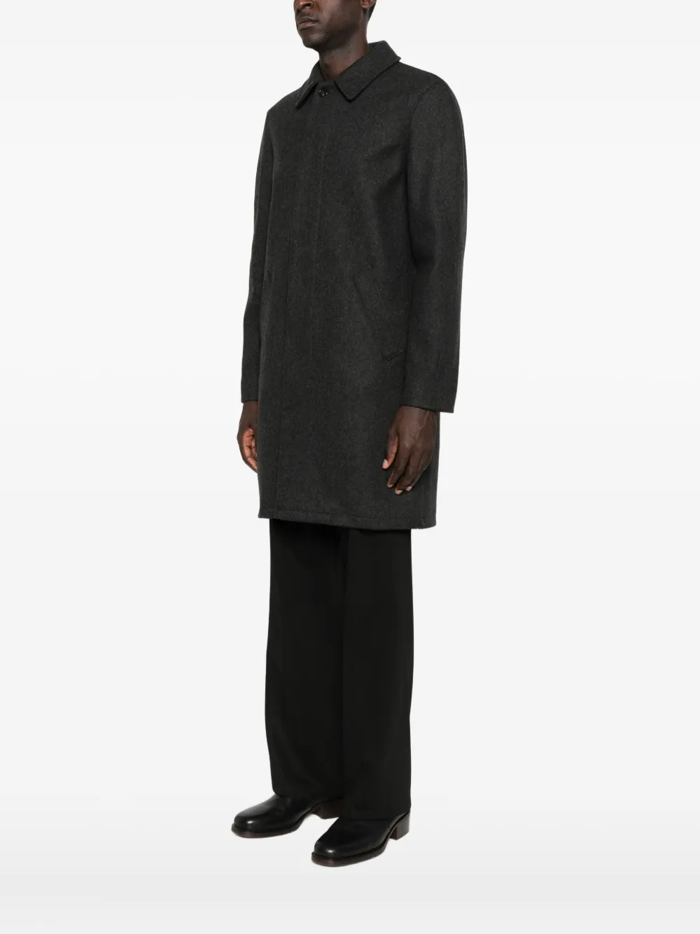 Apc Welt-pocket Wool-blend Coat In Black