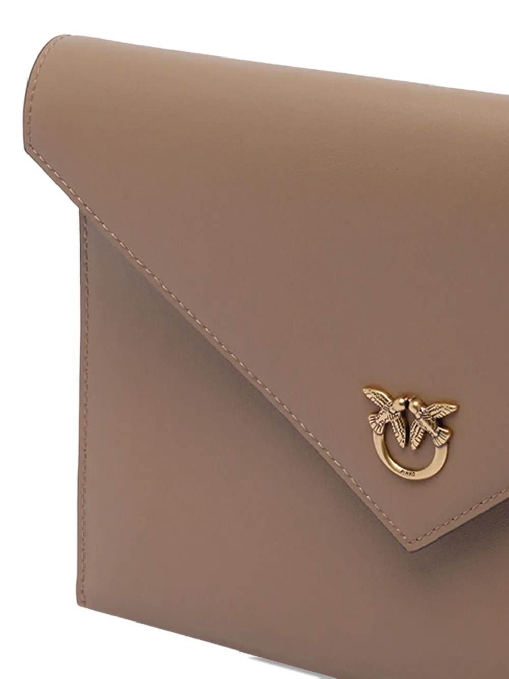 PINKO love birds flap clutch - Beige