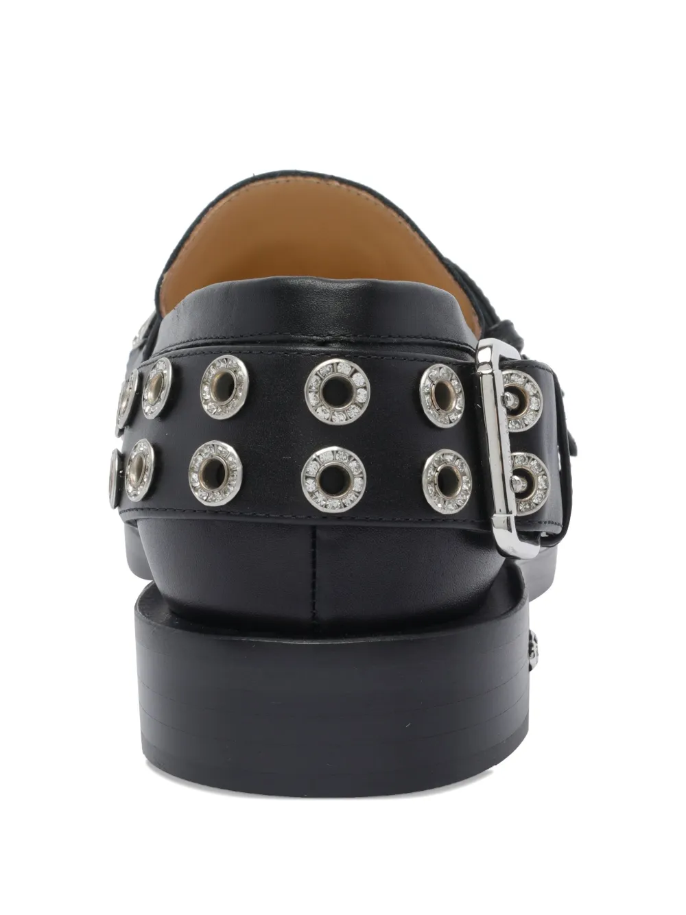 MACH & MACH 30mm buckle-detail eyelet loafers Black