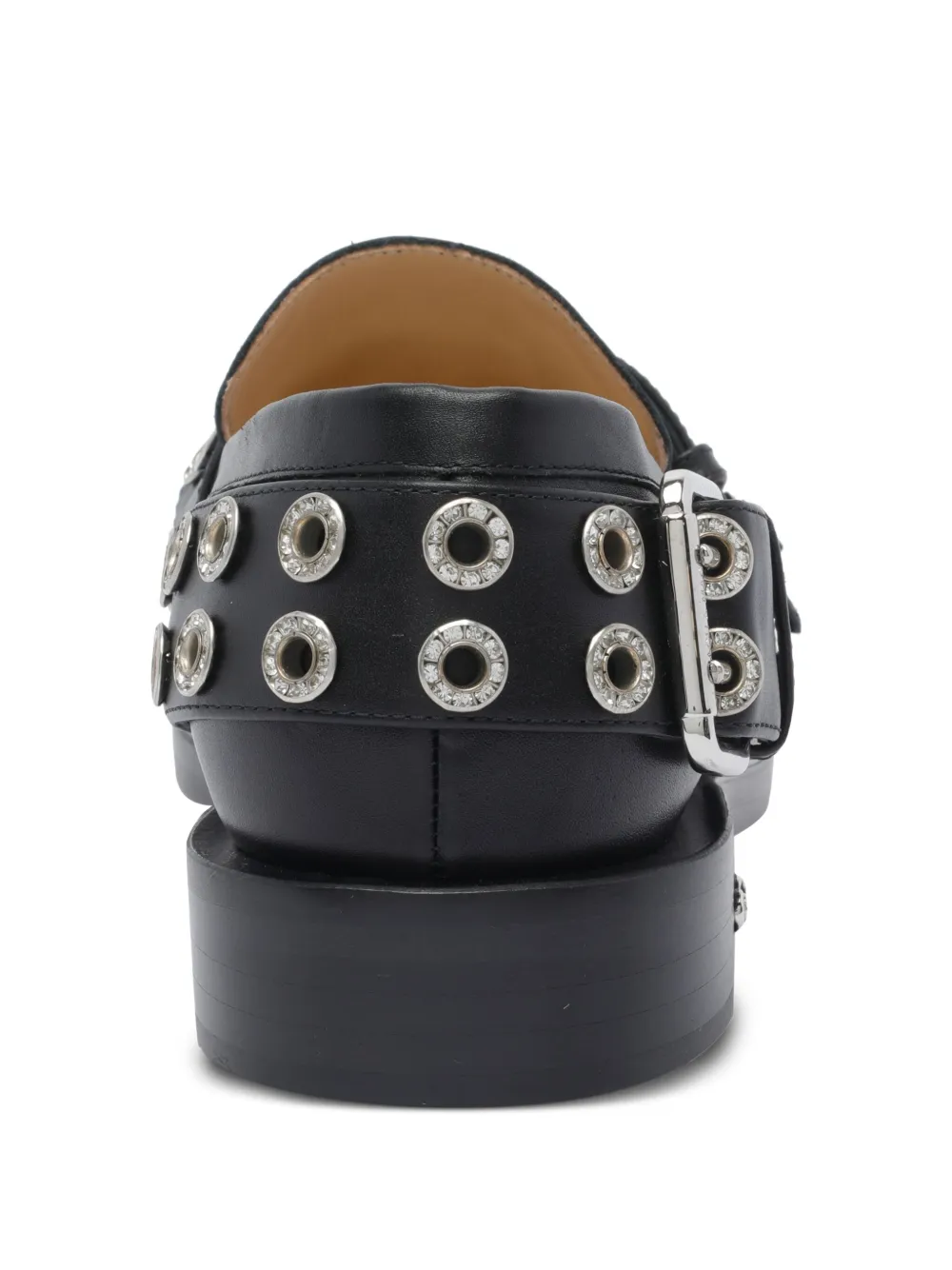 MACH & MACH 30mm buckle-detail eyelet loafers Black