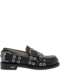 MACH & MACH 30mm buckle-detail eyelet loafers - Black