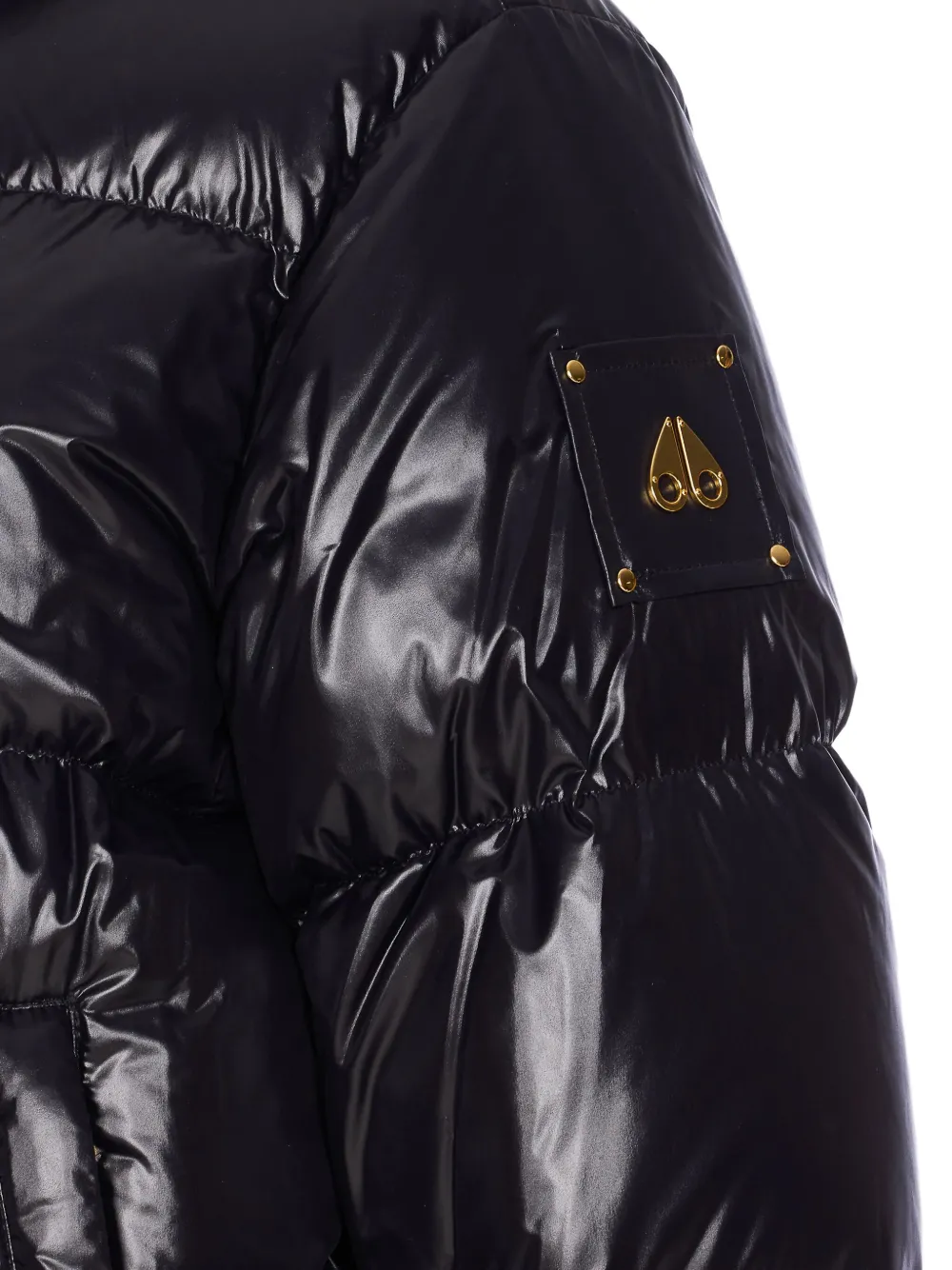 Moose Knuckles Padded Removable-hood Down Jacket In Black