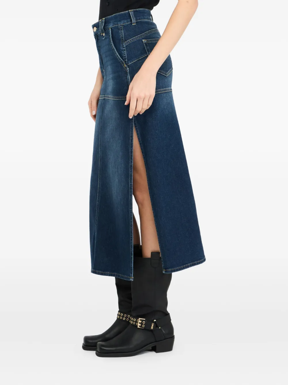 LIU JO Denim rok met zijsplit Blauw