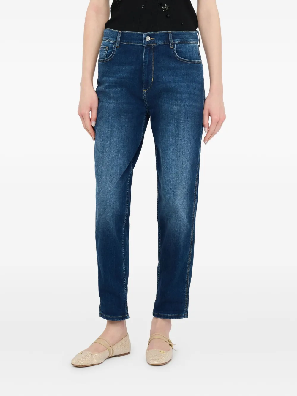 Liu •jo Carrot-fit High-rise Jeans In Blue