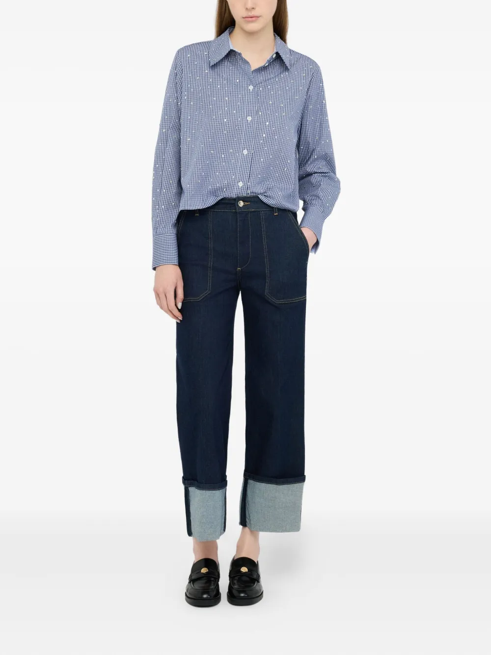 LIU JO Jeans met contrasterend stiksel - Blauw