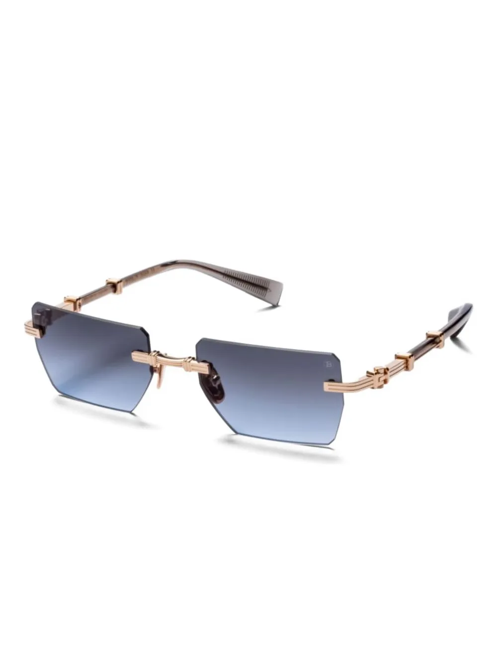 Balmain Eyewear rectangle-frame sunglasses - Blauw