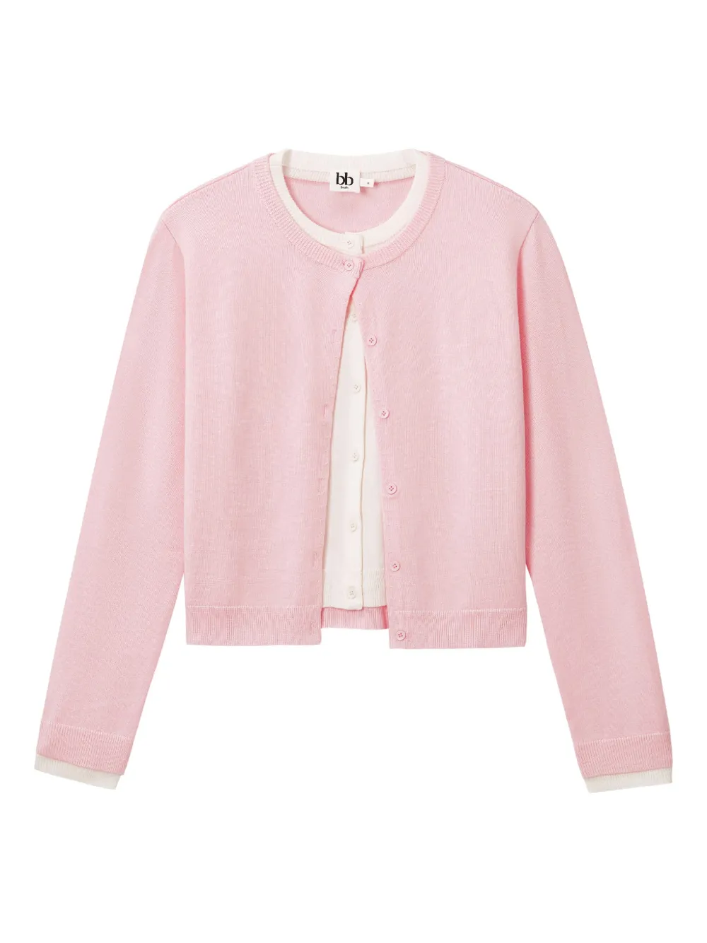 b+ab button-detail long-sleeves cardigan | Pink | Image 1