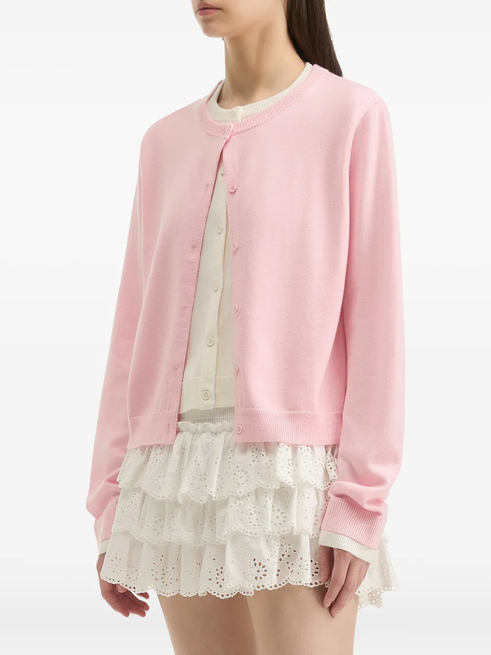 b+ab Vest met knoopdetail en lange mouwen Roze