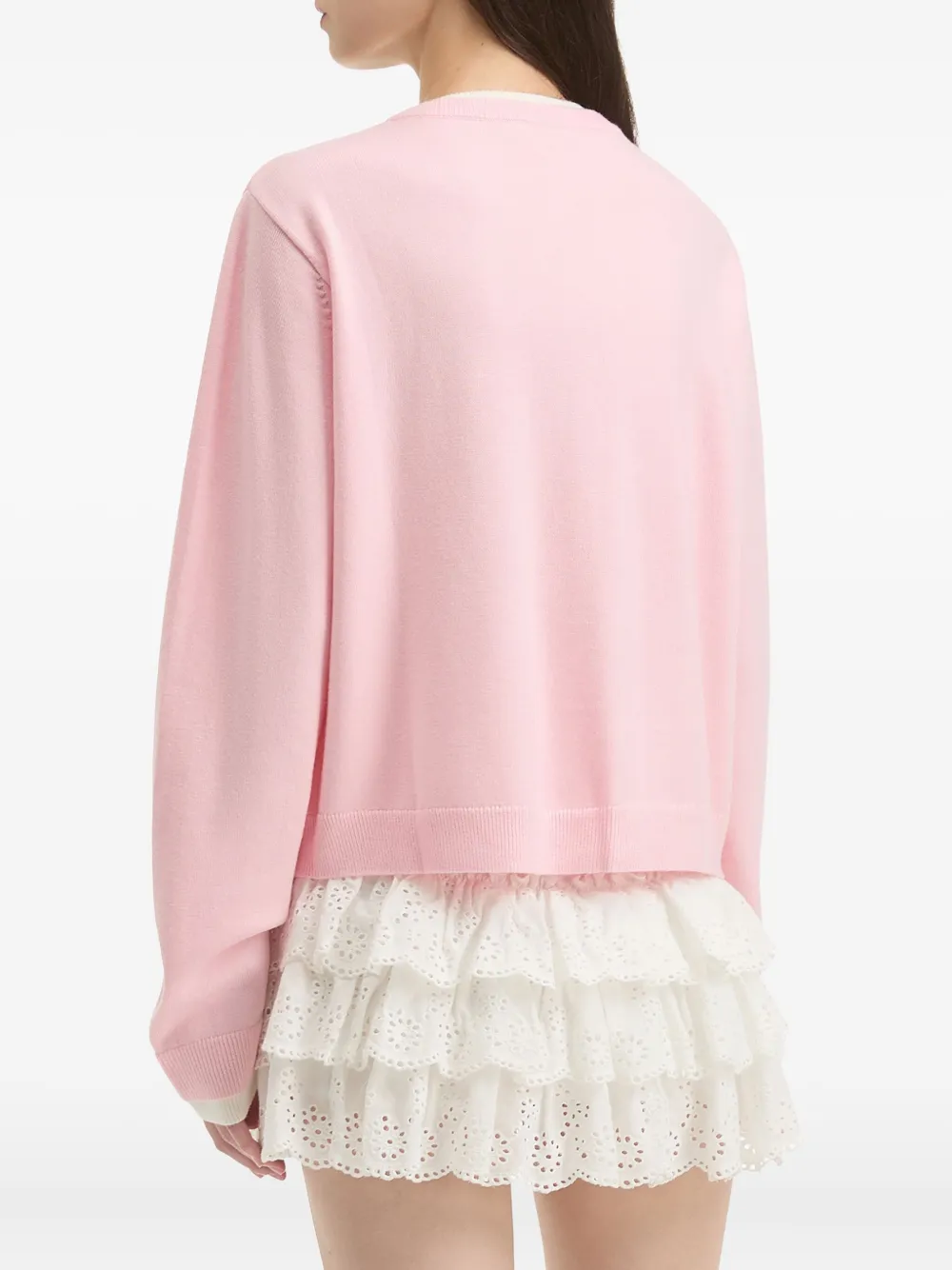 b+ab Vest met knoopdetail en lange mouwen Roze