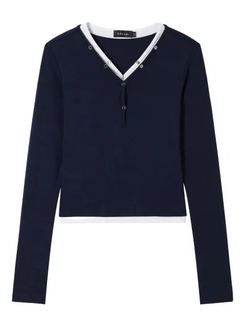 tout a coup تيشيرت بأكمام طويلة وبرقبة V