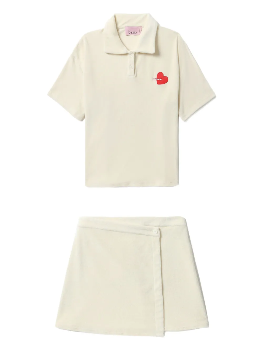 b+ab heart-embellished skirt set | Neutrals | Image 1