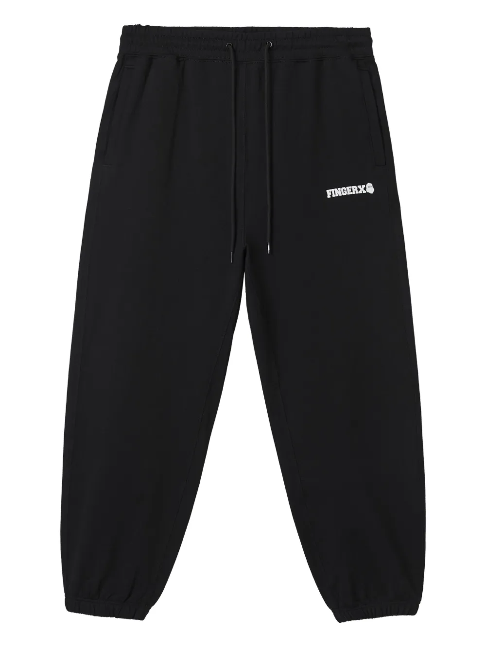 FINGERCROXX logo cuffed trousers | Black | Image 1