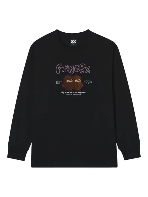 FINGERCROXX top manga larga bordado