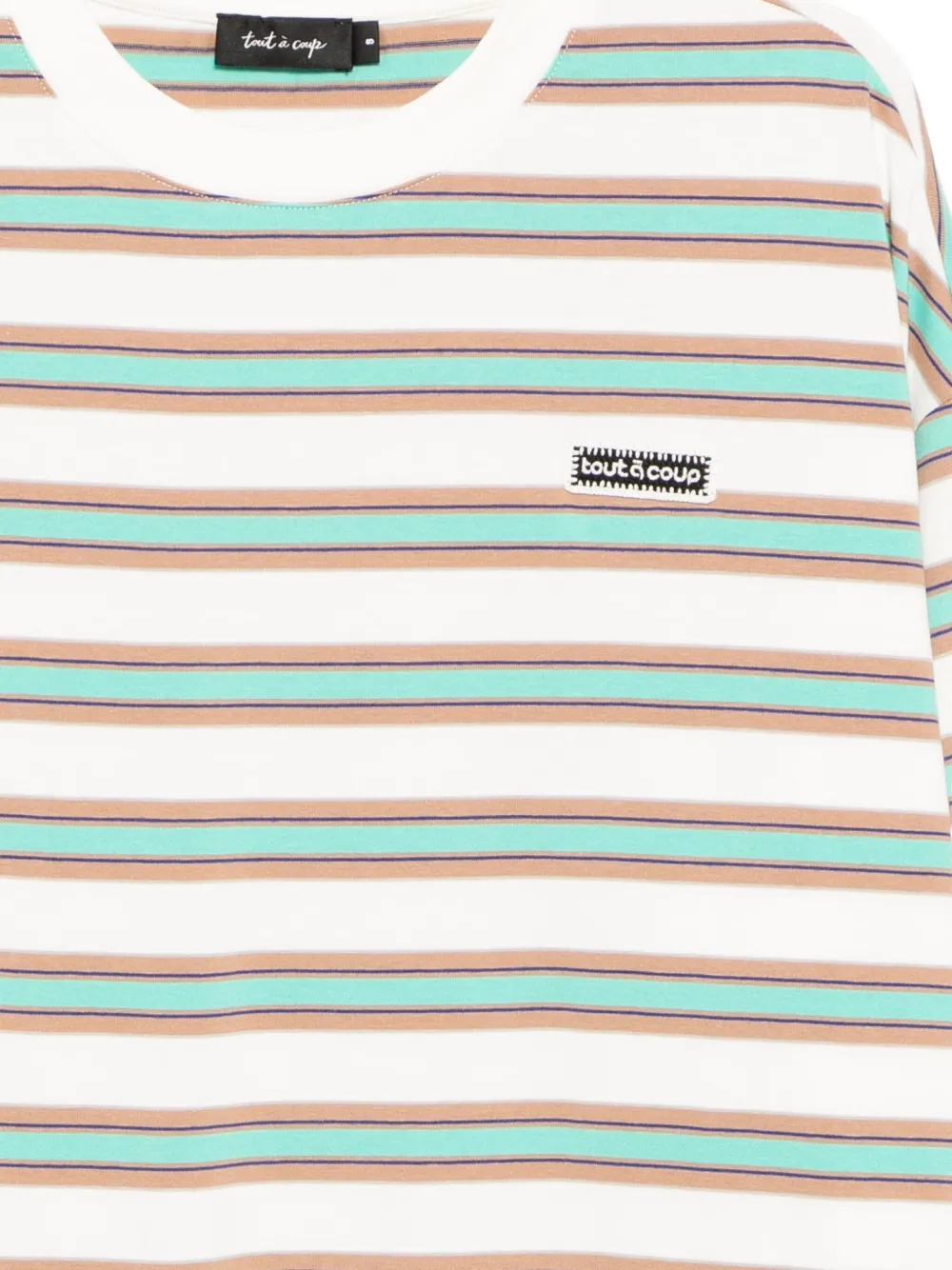 Tout A Coup Cotton Striped T-shirt In Neutral