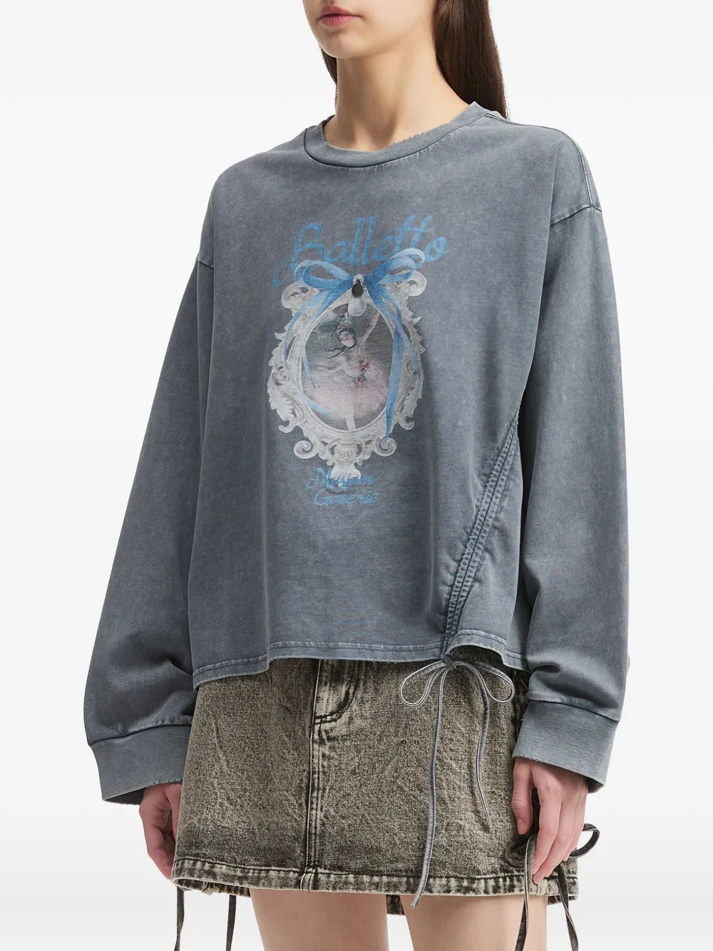Musium Div. Graphic-print Sweatshirt In Gray