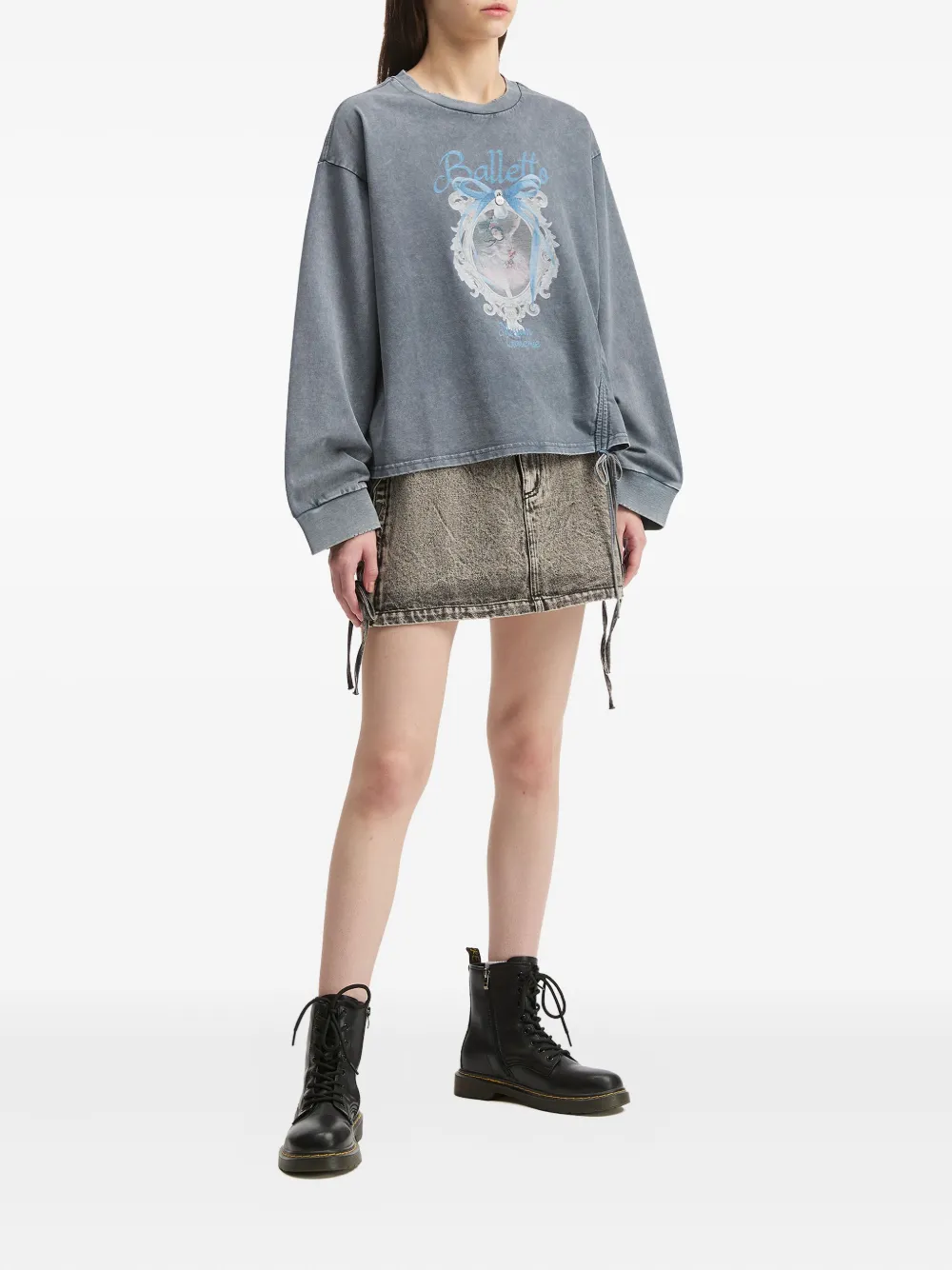 Musium Div. Graphic-print Sweatshirt In Gray