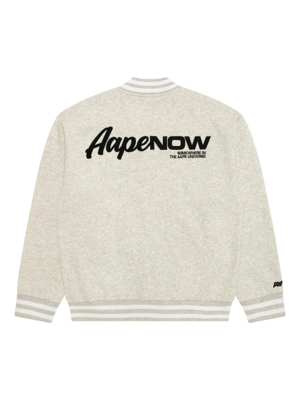Aape By A Bathing Ape Logo-patch Buttoned Bomber Jacket In Neutral