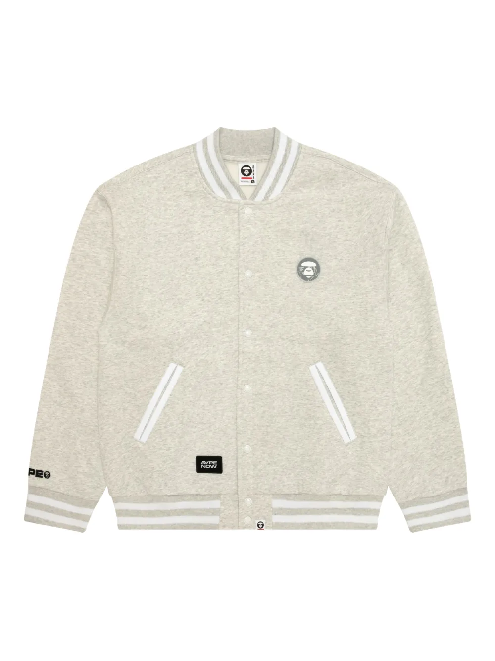 Aape By A Bathing Ape Logo-patch Buttoned Bomber Jacket In Neutral