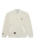 AAPE BY *A BATHING APE® logo-patch buttoned bomber jacket - Grey