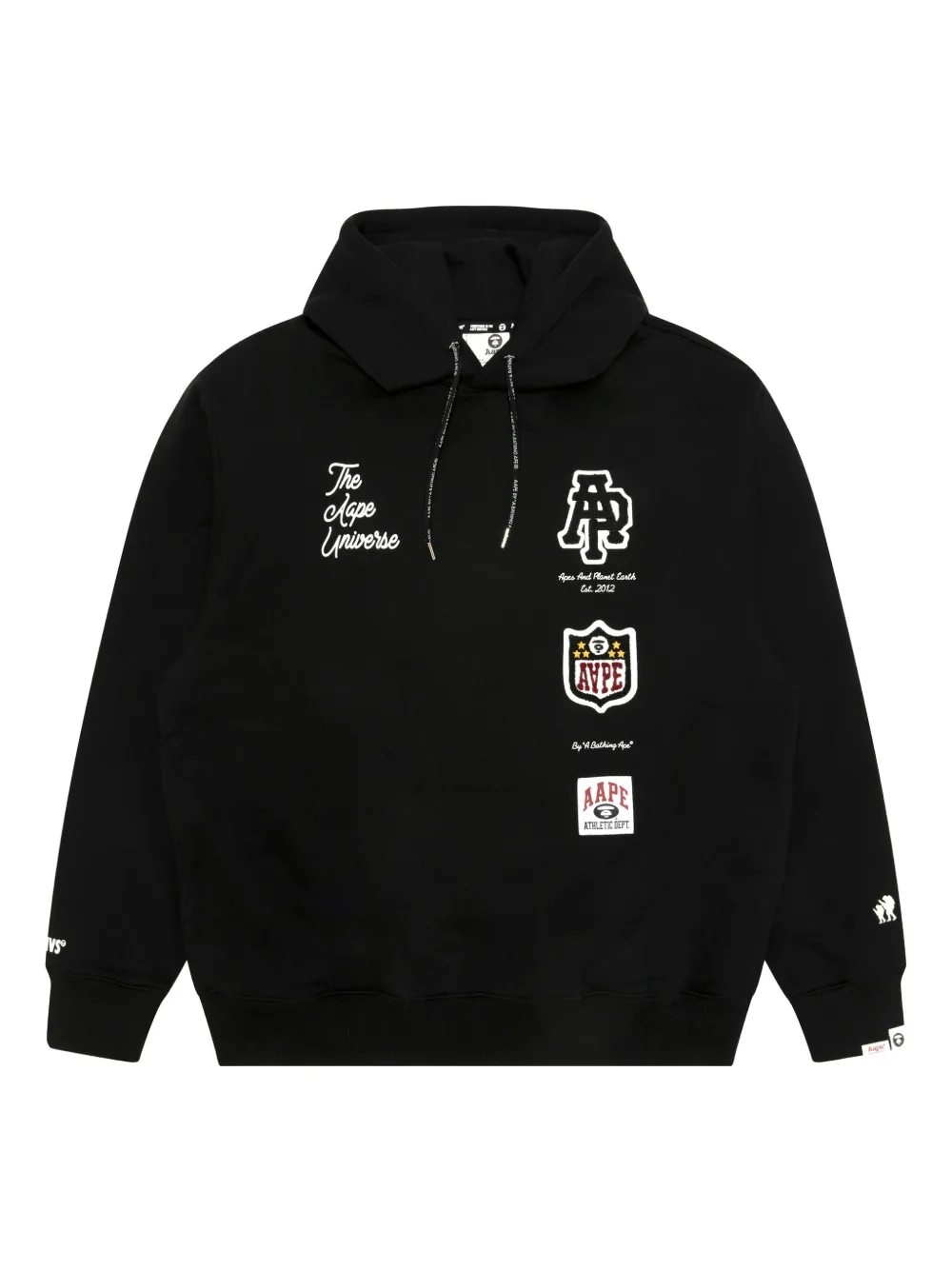 AAPE BY *A BATHING APE® embroidered long-sleeve hoodie | Black | Image 1