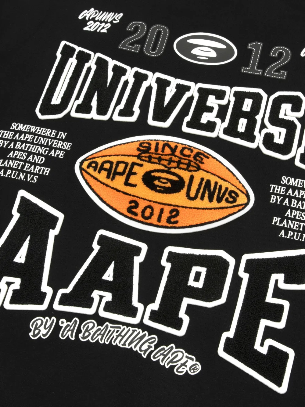 Aape By A Bathing Ape Embroidered Long-sleeve Hoodie In Black