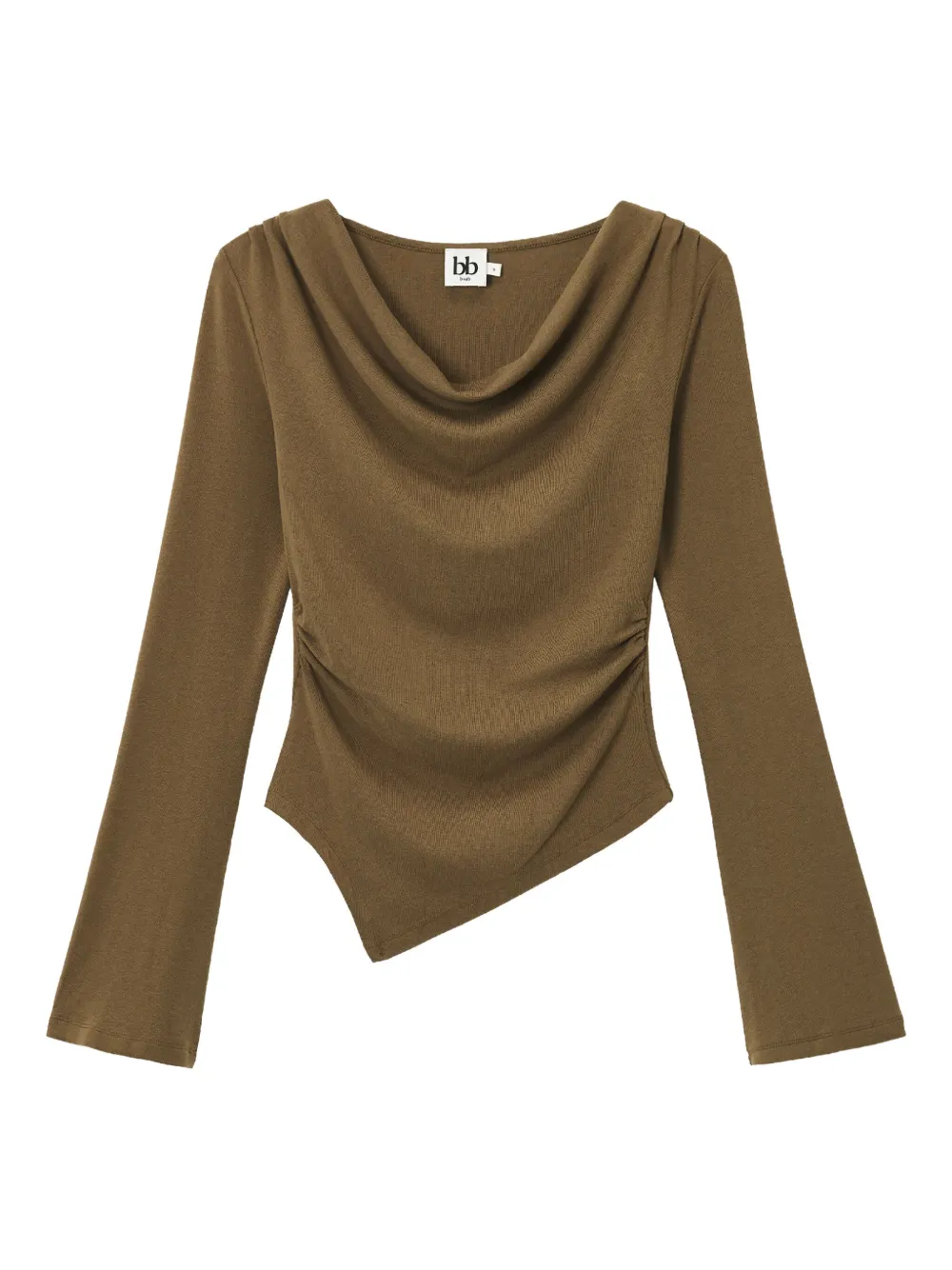b+ab cowl-neck asymmetric top | Brown | Image 1